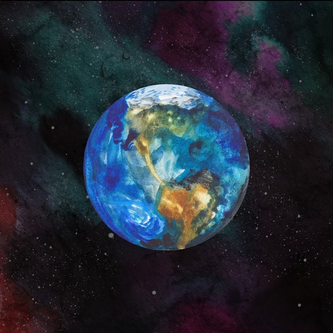 CosmicVisionNFT's tweet photo. Earth Watercolor #5 https://t.co/LSGYwjSYa1