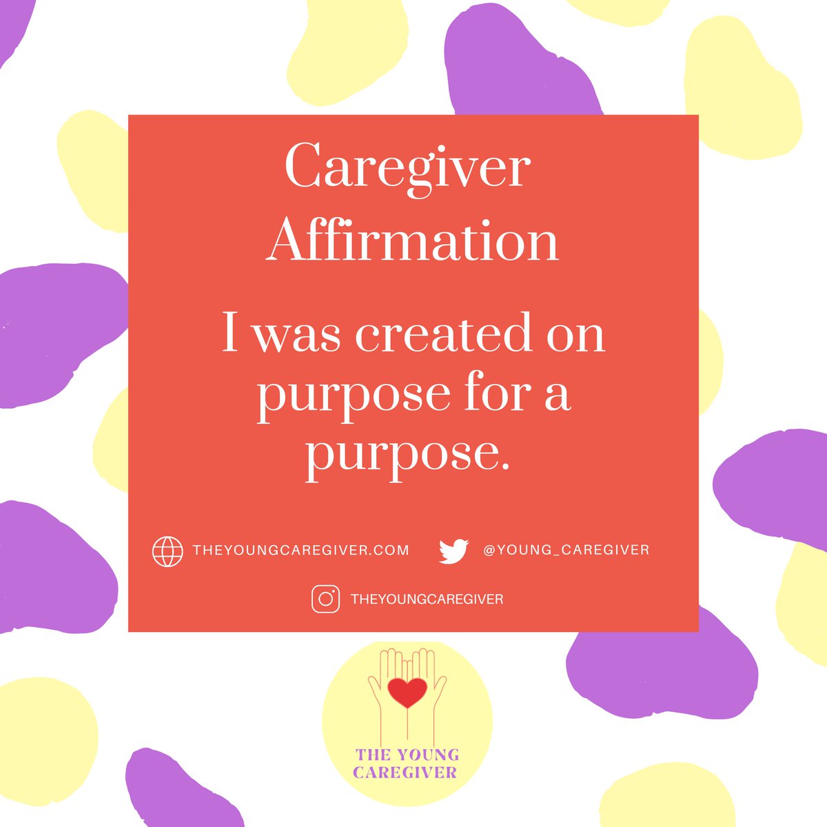 How we talk to ourselves is so important. I challenge you each day in the month of February to come up with an affirmation that challenges you to think differently about your life and your caregiver journey. What's your affirmation for today? #theyoungcaregiver #selfcare