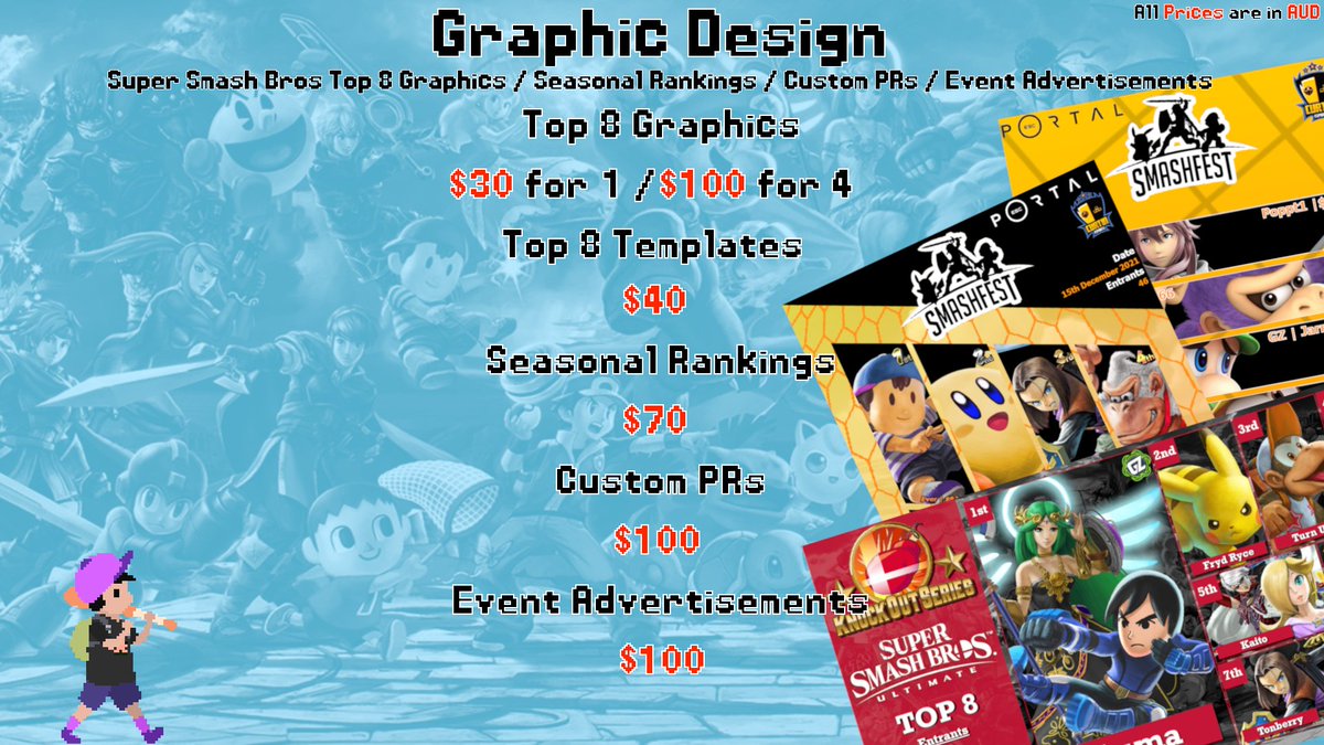 Evers_Art's tweet photo. Commissions 1/3
Graphic Design
My commissions are open for the first time today! Prices that are shown on the graphic are base rates and may vary. DM me for any inquiries!

Parts 2 - Illustration and 3 - Pixel Art is coming soon!

Examples In comments🖤

RTs much appreciated! https://t.co/RSXKLEciiD