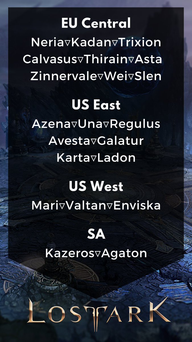 Plan ahead with your friends!

Check out the list of all the servers that you can expect upon launch!