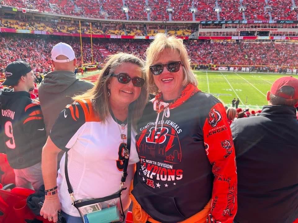 BethVanSice's tweet photo. @JimIrsay My name is Bengal Beth, a single mom of 2 kids that I fostered and then adopted.  One is in the spectrum and the other has emotional issues. I don’t go out much except to the Bengals games. 
I would ❤️ to attend Super Bowl 56 in memory of my mother who died at age 56. https://t.co/SJvYZU3VUT