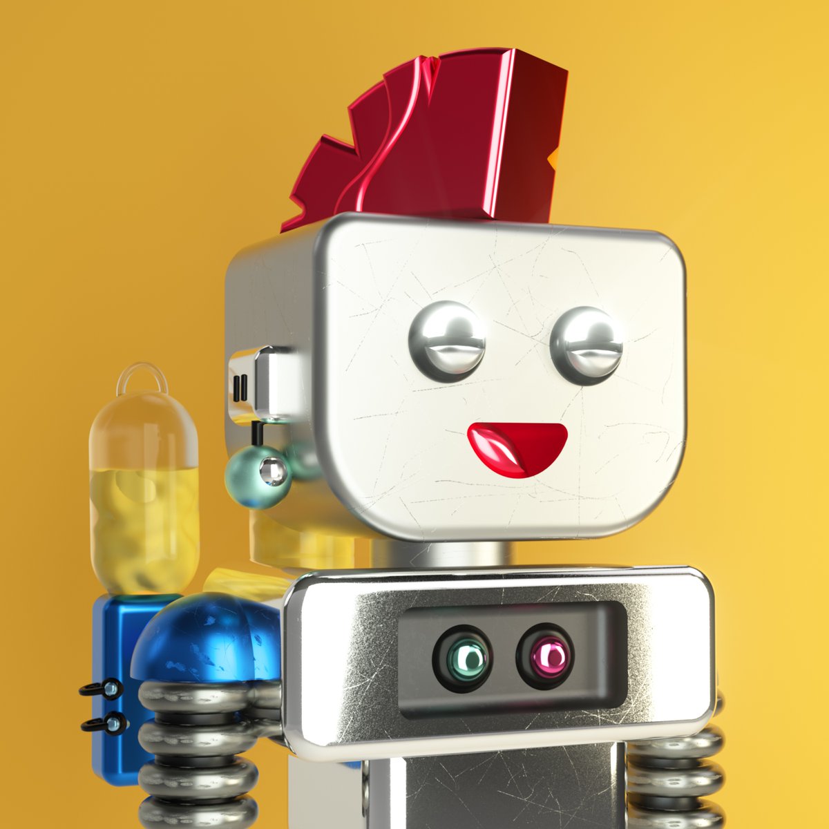 Roboto #7825 has now been turned into 3D as paid commission 🤖✨💗

Thank you so much <a href="/SterlingEly/">Sterling</a> for the support ✨#Robotos #robotosNFT #Free3DRobotos 🔥