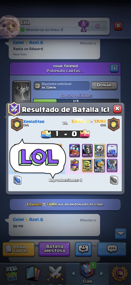 La verdad me siento contenta, por que estoy mejorando gracias <a href="/unico_duende/">Duende único</a>, por que antes me ponía nerviosa jugando contra gigante electrico y ahora le pude ganar. Espero seguir mejorando. 🥰