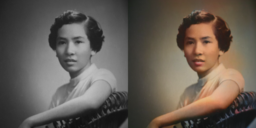 StocasiaAI's tweet photo. Happy year of the 🐯 everyone! I don't have GAN-generated tigers this year, but here is a GAN-colorized photo of my favorite person born in the year of the tiger - my grandmother (family photo fr. 1950s, Vietnam) https://t.co/nHVmSDK3Ud