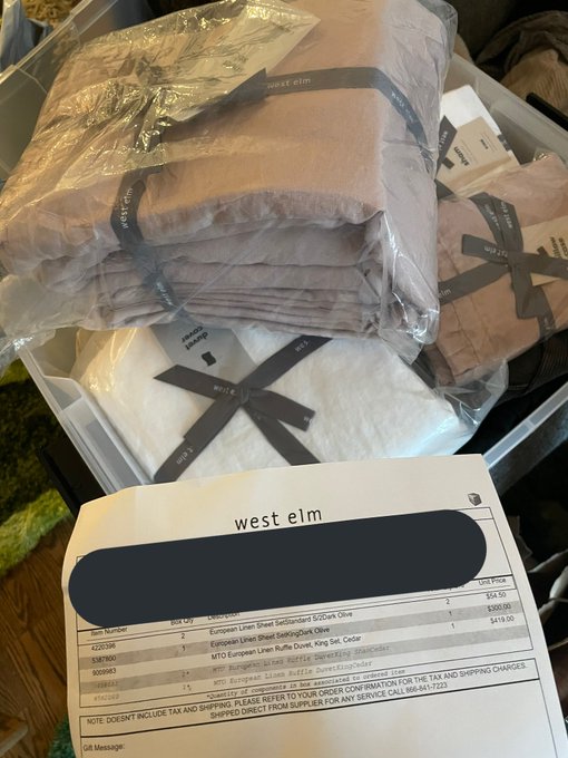 i ordered bedding from @westelm in november and they finally arrived and they are fully the wrong color<a class="tags" target="_blank" title="On Twitter" href="/?out=eyJ0eXAiOiJKV1QiLCJhbGciOiJIUzUxMiJ9.eyJpYXQiOjE3MjA4NTMwNjksImlzcyI6InR3cG9ybnN0YXJzLmNvbSIsIm5iZiI6MTcyMDg1MzA2OSwiZXhwIjoxNzUyMzg5MDY5LCJyZWRpcmVjdF91cmwiOiJodHRwczovL3R3aXR0ZXIuY29tL3dlc3RlbG0ifQ.6_mnCMncpizT8NNOnEjvMRXjt_NlZomsgIBdk4xKdU1CYOcjrhC7iazjGdt5RLnzRVjAq8BQ9wcdPdVF2_JhjQ">@westelm</a>