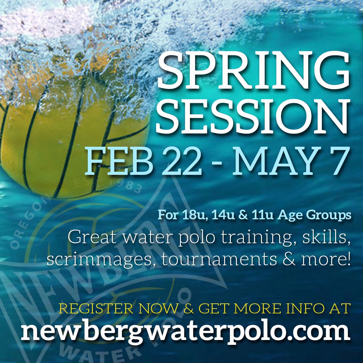 Who’s excited for Spring!🤚 Registration is open for our Spring Session, starting February 22nd through May 7th.  Let’s go!!🤽‍♀️🤽‍♂️ #newbergwaterpolo #clubwaterpolo #oregonwaterpolo #waterpolo #pnwwaterpolo