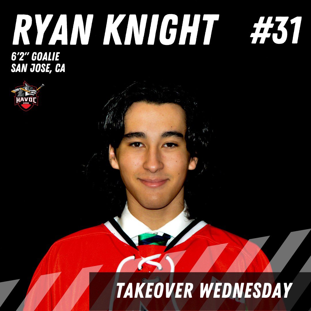Hudson_Havoc's tweet photo. We’re excited for #31 Ryan Knight to be on our next #TakeoverWednesday series! Be sure to follow along our Instagram & Facebook stories tomorrow to see what Ryan’s day looks like! 🏒🐺 https://t.co/wV9nqzqcCZ