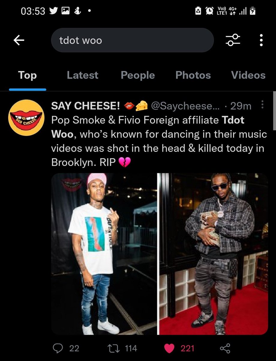 lilteegucci_'s tweet photo. Tdott Woo rest in peace bro I love you so much💔😭😭😭💔💔💔💔💔😭😭😭😭😪 #TDot #tdottwoo #fivioforeign
@SosaGeek @FivioForeign @TDOTTWOO https://t.co/GqXM8tfTbx