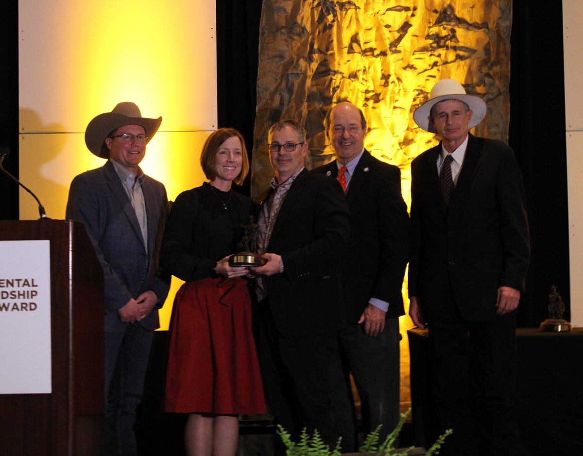 Congratulations to Justin and Lacie Robbins, of Robbins Land &amp; Cattle, LLC. Robbins Land &amp; Cattle, LLC was the recipient of the Region III Environmental Stewardship Award Program accolade. #CattleCon22