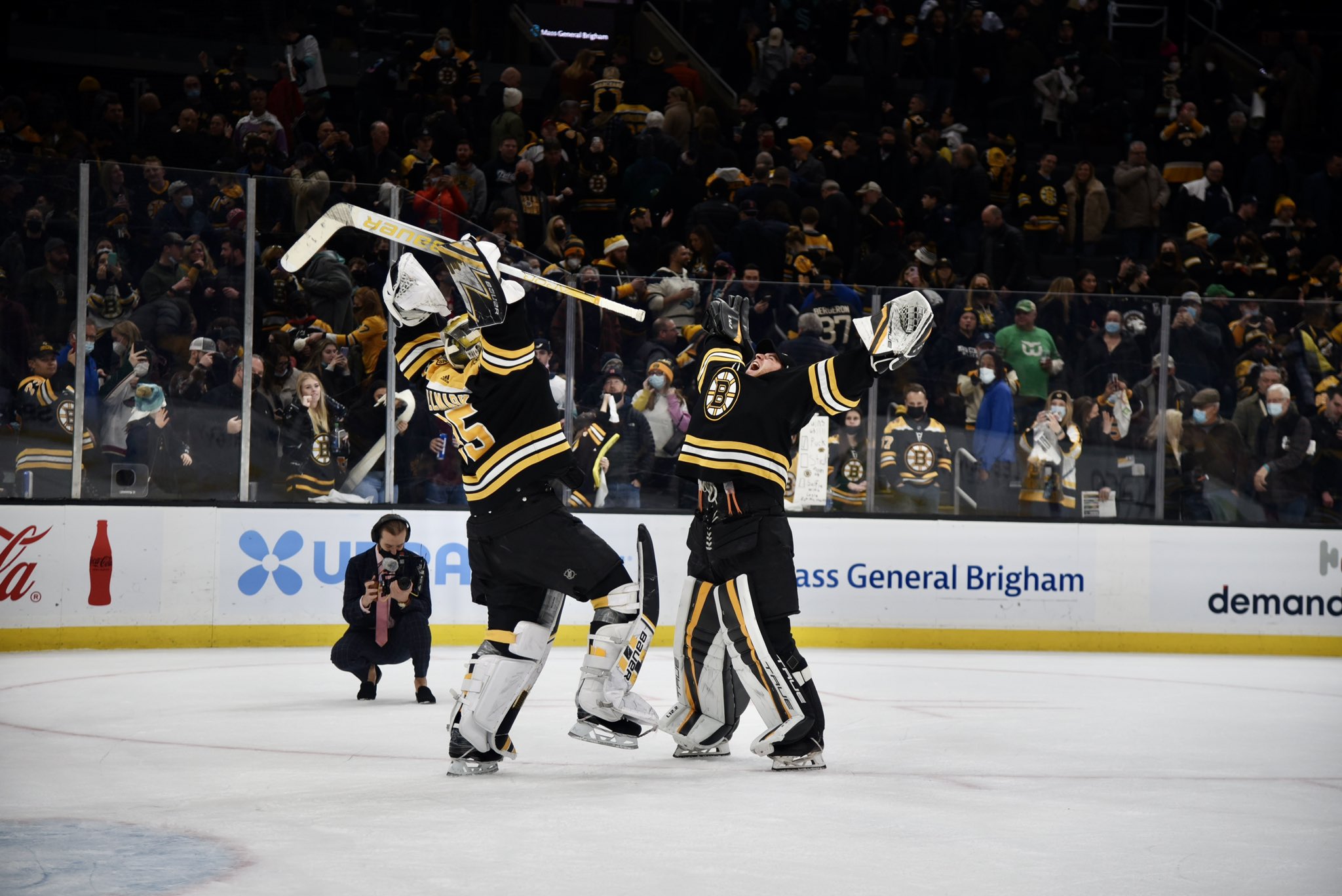 Boston Bruins on X: That's a shutout level hug.