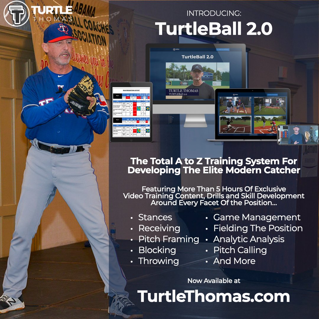 TurtleThomas3's tweet image. Baseball is always evolving &amp;amp; the catching position exemplifies that... The info available to the amateur catcher has not kept up.

This sent me on a mission to develop a complete training solution for developing today&apos;s elite catcher.

Get the details at TurtleThomas.com