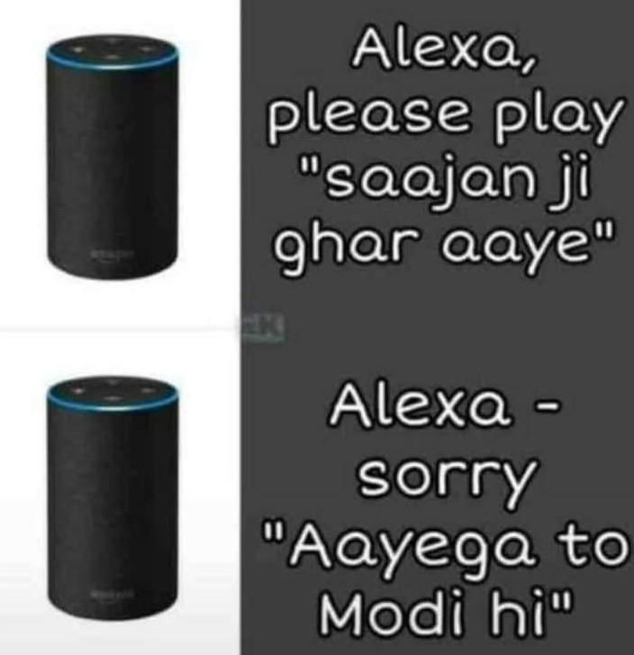 nsbchd's tweet photo. Good to know that Alexa has turn Sanghi too. 🤣🤣🤣🥳🥳🥳 https://t.co/yHia9fDrTg