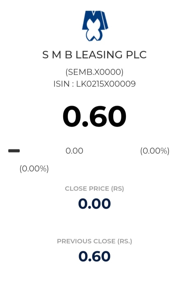 roshan7sanjeewa's tweet photo. #CSE We have only ONE profit making share trading at less than 1LKR value. 
Value of the 0.60 cents does not exist in real life!
This share will show true colors with +20Billion assets with finance license and magical ROE, ROA with no IMPAIRMENTS charges!
#SEMB.X0000 https://t.co/x5QpKRQFhd