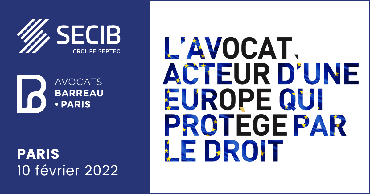 SEPTEO_AVOCATS's tweet photo. 📢 [#Événement]

🙋‍♂️ L'équipe #SECIB sera présente à la journée de formation organisée par @Avocats_Paris sur le thème de "L'avocat, acteur d'une #Europe qui protège par le droit"

📅 Jeudi 10 février
📍 Maison du Barreau, Paris
👉 https://t.co/Zr3AjuZqnp
#PFUE2022 #Droit #Avocats https://t.co/CtlUnpEJmZ