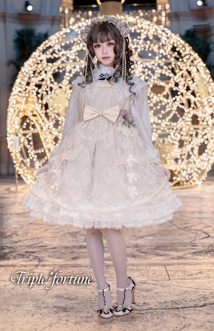 Triple*fortune フェアリードレス ボンネット ベージュ | angeloawards.com