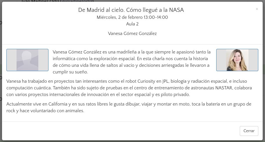 informaticaucm's tweet photo. #HoyEnLaFDI #SemInformatica2022
Vanesa Gómez, tras sus 7 años trabajando como informática en la NASA, nos cuenta su experiencia. ¡No te lo pierdas!
"De Madrid al cielo. Cómo llegué a la NASA"
👤 Vanesa Gómez González
🕐 13:00, aula 2
+ info: https://t.co/9Rj0sV4BsE https://t.co/deq38CCHYA