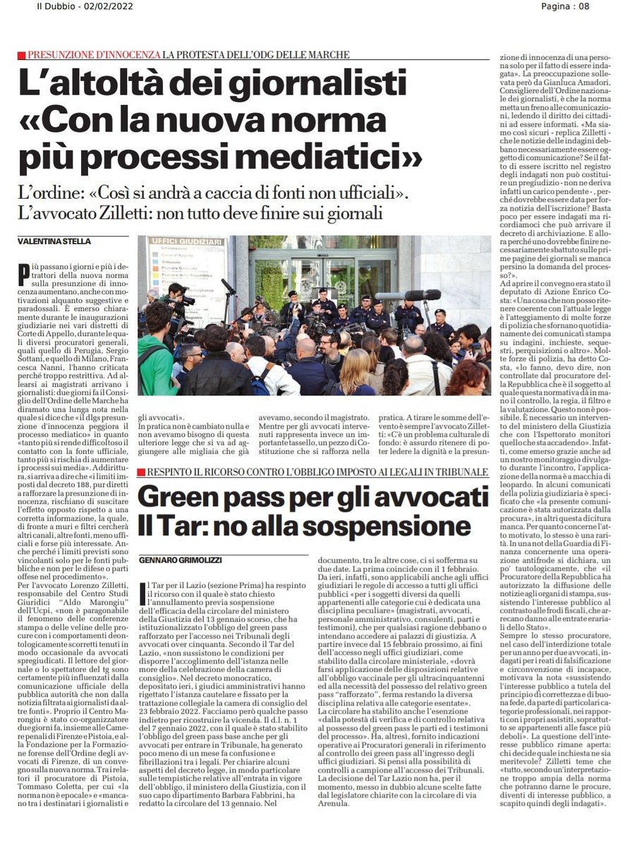 #presunzioneinnocenza <a href="/LZilletti/">Lorenzo Zilletti</a> Se il fatto di essere iscritto nel registro degli indagati non può costituire un pregiudizio perché dovrebbe essere data per forza notizia dell'iscrizione? <a href="/Enrico__Costa/">Enrico Costa</a> Intervenga Ispettorato Ministero della Giustizia