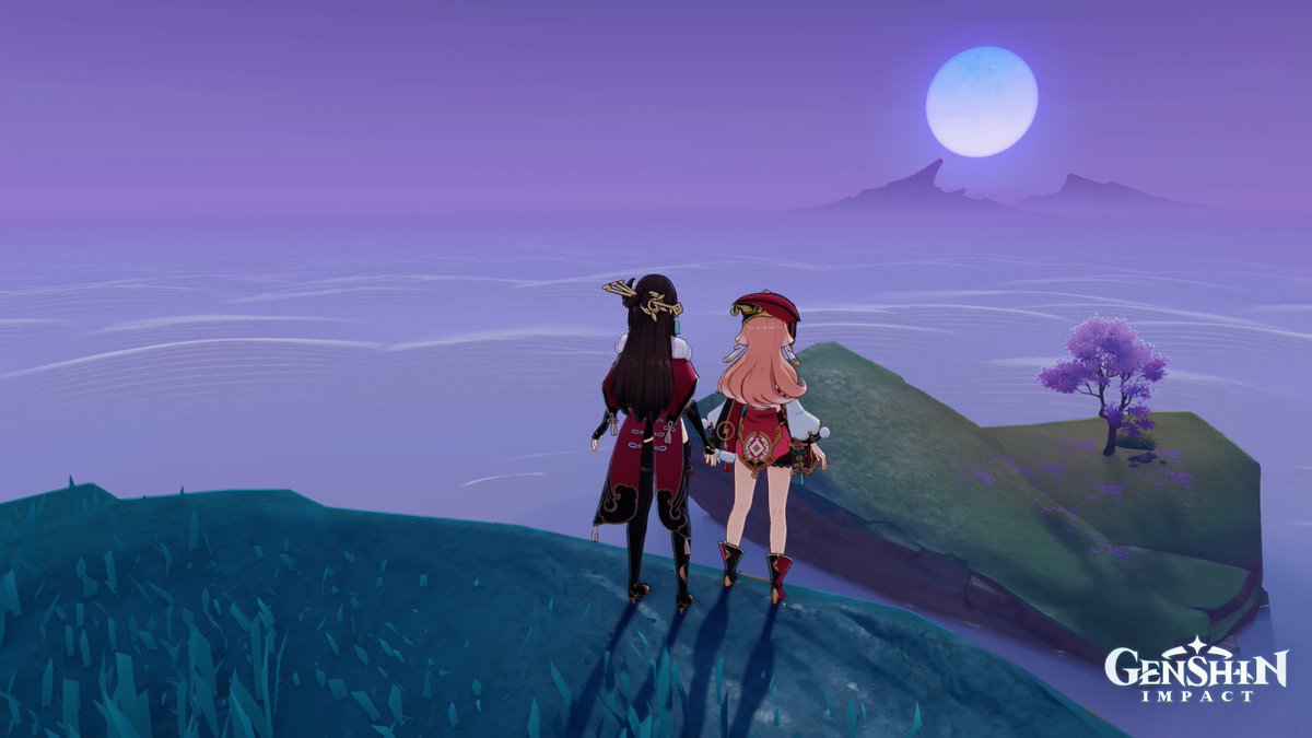 monabIoom's tweet photo. I was playing genshin with gf on ft and she asked me to be her valentine under the moon and looking at this heart shaped island then we watched the sunrise together isn’t that gay as fuck https://t.co/Z3HDcBcpgL