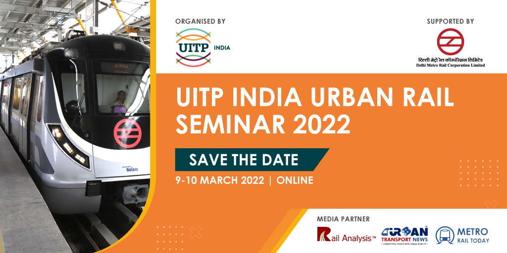 SAVE THE DATE ! 09-10MARCH2022 <a href="/UITPnews/">UITP</a> 
UITP India Urban Rail Seminar 2022 supported by <a href="/OfficialDMRC/">Delhi Metro Rail Corporation</a> 
Register here lnkd.in/gdArczKy
Team <a href="/rupanandy/">Rupa Nandy</a> <a href="/ravigadepalli/">Ravi Gadepalli</a> <a href="/lalitku82219084/">Lalit Kumar</a> <a href="/DivyankaDhok/">Divyanka Dhok</a> <a href="/kumar_vip24/">Vipul Kumar</a> 
Media Partner <a href="/RailAnalysis/">Rail Analysis India</a> <a href="/metrorailtoday/">Metro Rail Today</a> <a href="/urbantransnews/">Urban Transport News</a>