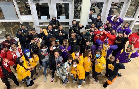 Members of the NPHC community at Carbondale Community High School’s home basketball game 🏀 Did you see their unity stroll?!
