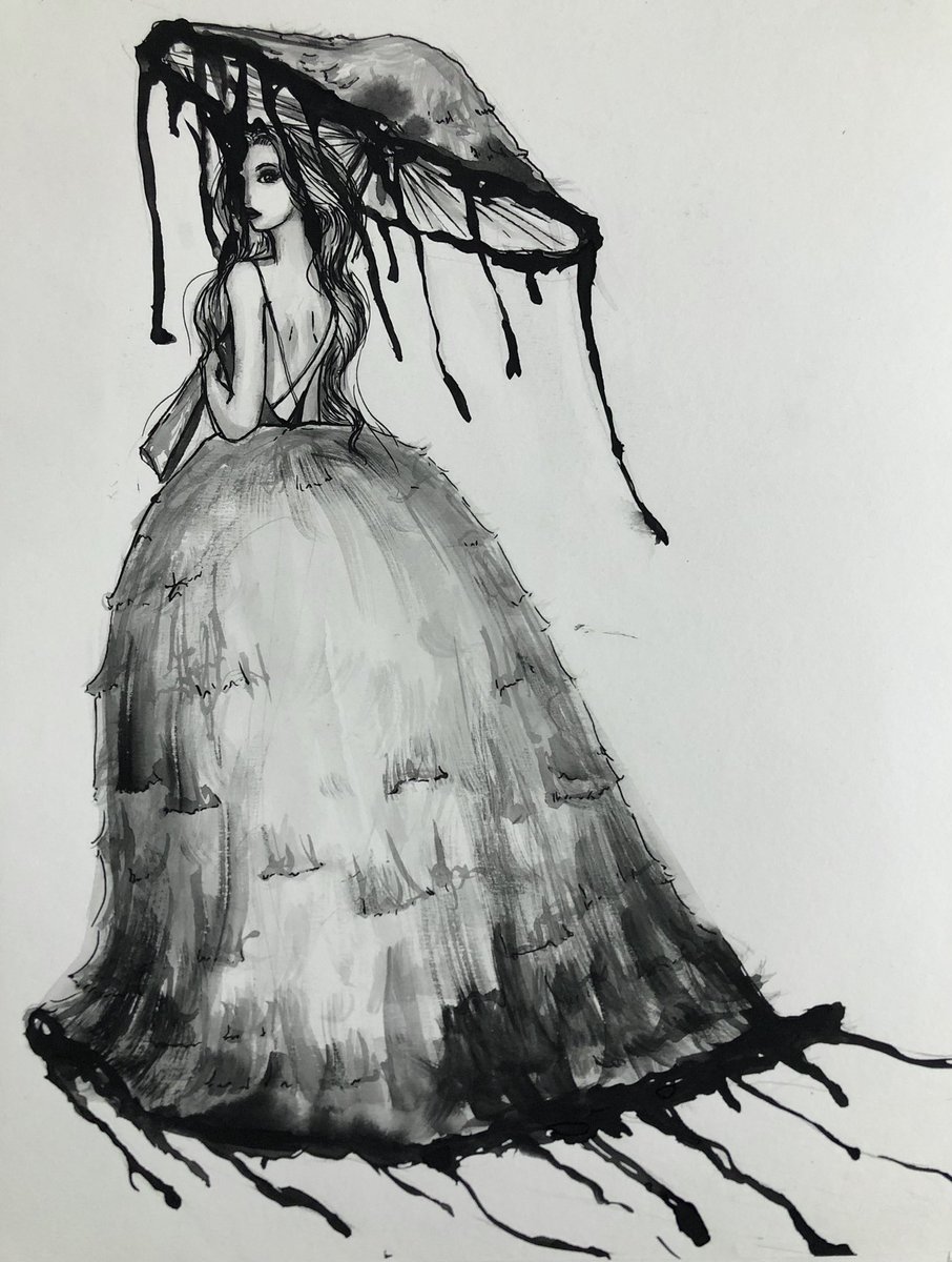 Tomie_Lenore's tweet photo. Inky cap mushroom! 🍄 #Funguary #watercolor https://t.co/D8rOZC5gwp