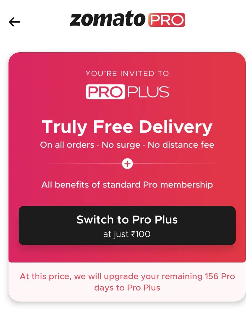 Sumodeora's tweet photo. Downloaded @zomato again to search for a dish availability, found out that I got an exclusive invite to Zomato Pro Plus membership! The deal looks good 😀 #zomatoproplus https://t.co/SYVeLY6xVJ