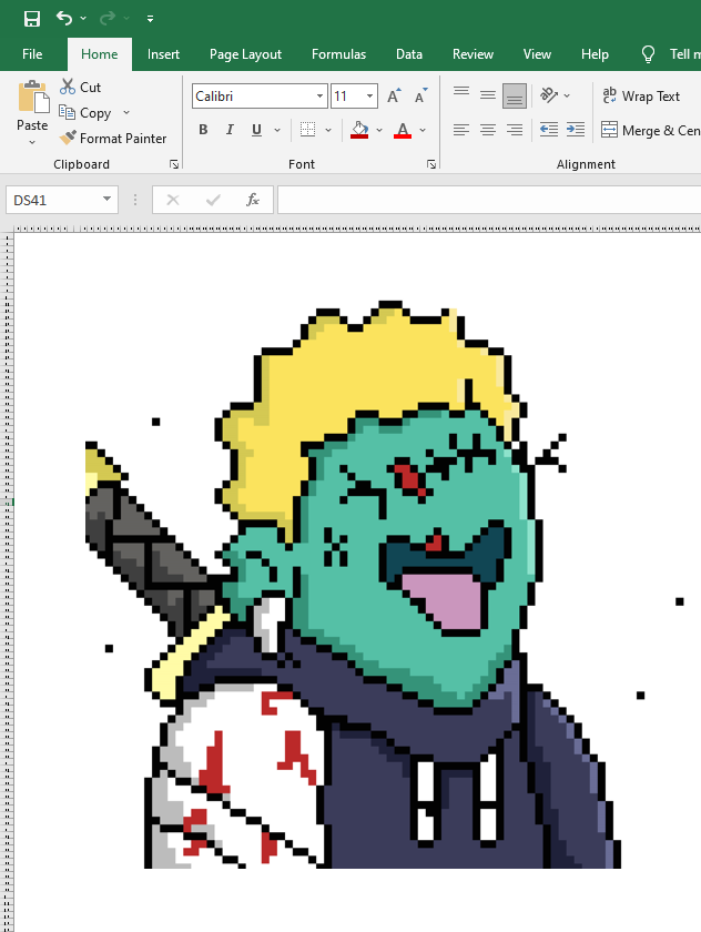 QubesNft's tweet photo. @DreadfulzNFT Microsoft Excel fan-art <3 https://t.co/o00A1BWMvs