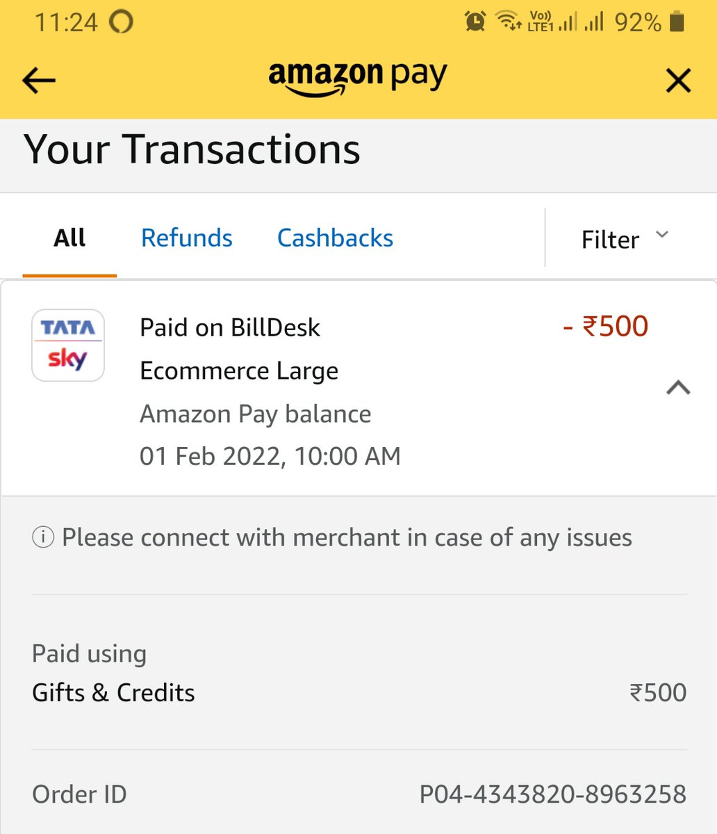 usr_not_found's tweet photo. Hey 
@amazonpay  , I unfortunately used your services to do @TataPlayin recharge and money got debited but NOT credited/reflecting to @TataPlayin acct.  @TataPlayin confirmed no transaction related to this.. please advise https://t.co/kIjkiaCFbZ