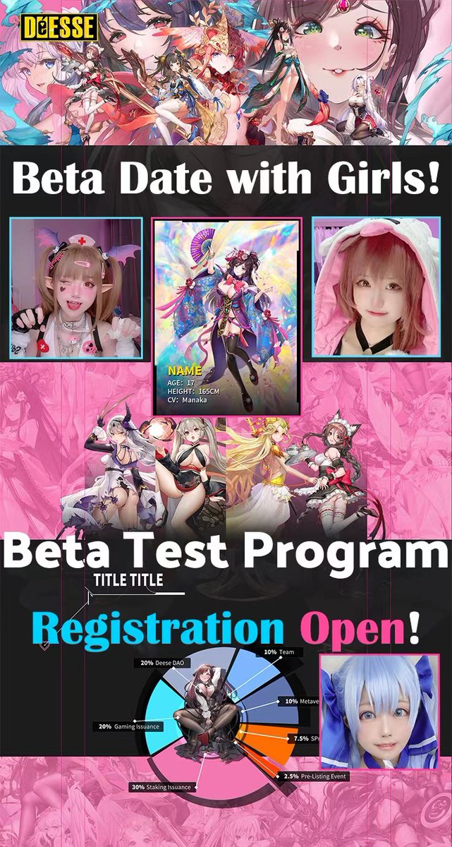 deesse_dao's tweet photo. Are you still worried about your life being alone? 

📢Join DEESSE Beta Test Program, find a girl to chat and play games with #0cost! 

🔗registration link is below: https://t.co/v1rHfGA4Ut

#DeesseChat $LOVE https://t.co/hkugblGdnp