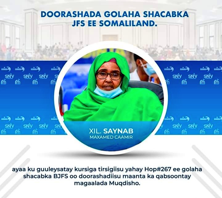 HobalTv's tweet photo. Saynab Maxamed Caamir ayaa ku guuleysatay kursiga tirsigiisu yahay Hop#267 ee golaha shacabka BJFS oo doorashadiisu maanta ka qabsoontay magaalada Muqdisho. https://t.co/Eync9Cgr5R