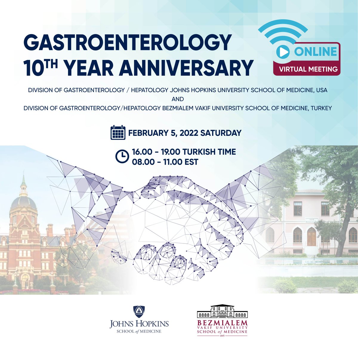 bezmialem's tweet photo. 🛑Gastroenterology 10th Year Anniversary
🗓05.02.2022
🕒16.00 - 19.00 TSE / 🕒08.00 - 11.00 EST
📶Online
🎥Etkinlik YouTube kanalımızdan canlı olarak yayınlanacaktır.

Link: https://t.co/Bu91eMR4SA https://t.co/ivxOqz43BE