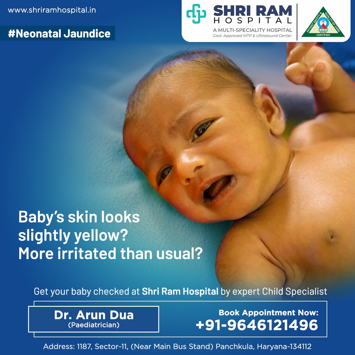 Baby's skin looks slightly yellow? More irritated than usual? then Get your baby checked at #𝐒𝐡𝐫𝐢𝐑𝐚m𝐇𝐨𝐬𝐩𝐢𝐭𝐚𝐥 by an Expert #ChildSpecialist 𝗗𝗿 𝗔𝗿𝘂𝗻 𝗗𝘂𝗮 (#𝐏𝐚𝐞𝐝𝐢𝐚𝐭𝐫𝐢𝐜𝐢𝐚𝐧)
Contact us at 9646121496

#Neonataljaundice #jaundice #BestChildspecialist