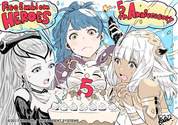 「ファイアーエムブレムヒーローズ」5周年おめでとーございます!!ぐわ〜時の流れが早いよ〜〜ー!!#FEヒーローズ #FEHeroes#FEH 