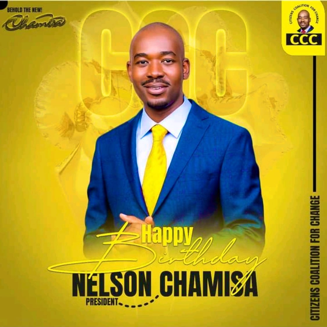 #beholdthenew 

Im a hardcore CCC Supporter☝️☝️☝️☝️. Happy Birthday My President Advocate <a href="/nelsonchamisa/">nelson chamisa</a> 
Follow us we will FB