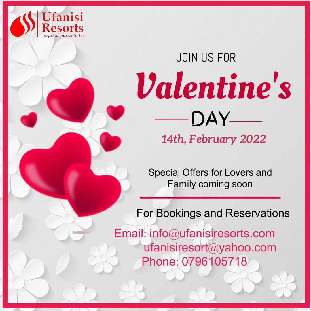 This is a month of love so lets spread love to everyone. At Ufanisi Resorts we are organizing something special for you loved ones. 
#valentinesday2022
#valentinesoffer
#FineDining
#accommodation