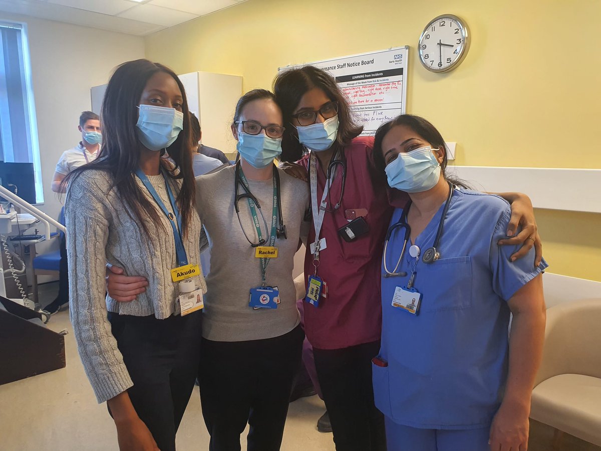 Thank you to our doctors <a href="/josephgafton/">Joseph Gafton</a> <a href="/rachelflynn18/">Rachel Flynn</a> ,Ananthi &amp; Juno, for being an amazing team player. Big hugs from AAU Team. We will miss you guys . All the best, as you join your new team. @NewhamHospital <a href="/NHSBartsHealth/">Barts Health</a> <a href="/S_AshtonNHS/">Simon Ashton</a> @JohnMoMidd @arckelso