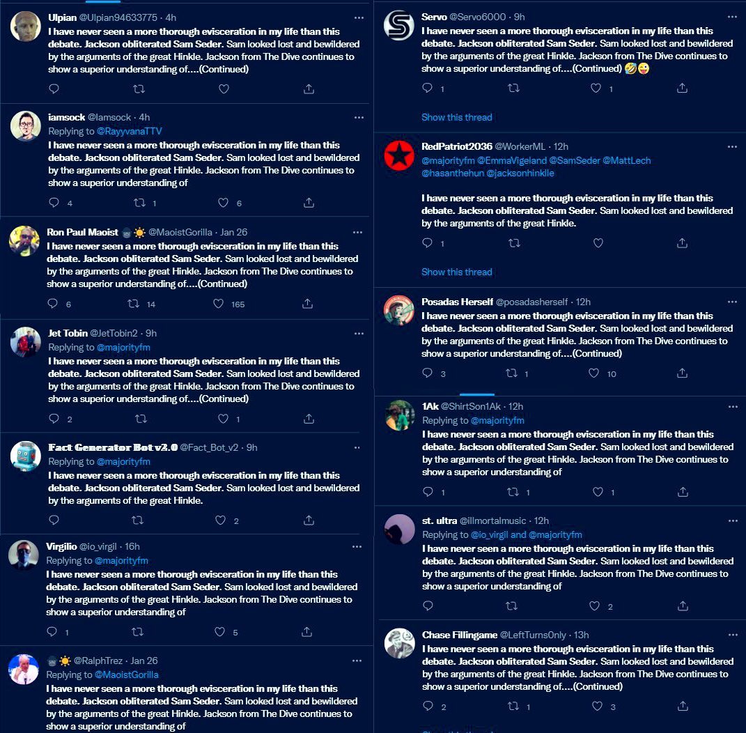 pokermask_xyz's tweet image. "Claiming I bought Twitter bots"

Well, thank god you didn't do anything to encourage such accusations then… oh wait.

#MajorityReport #JacksonHinkle