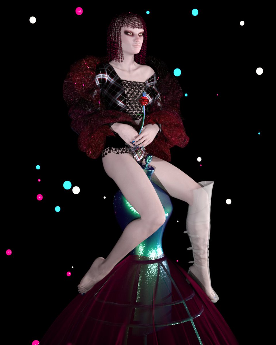 sholotch's tweet photo. Before new season of our #MPDFC
#METAPUNKDIGITALFASHIONCONTEST
lets explore works from season 1

This Punk meta queen was made by 
 @Threedeshka https://t.co/3WsGn6xtQJ