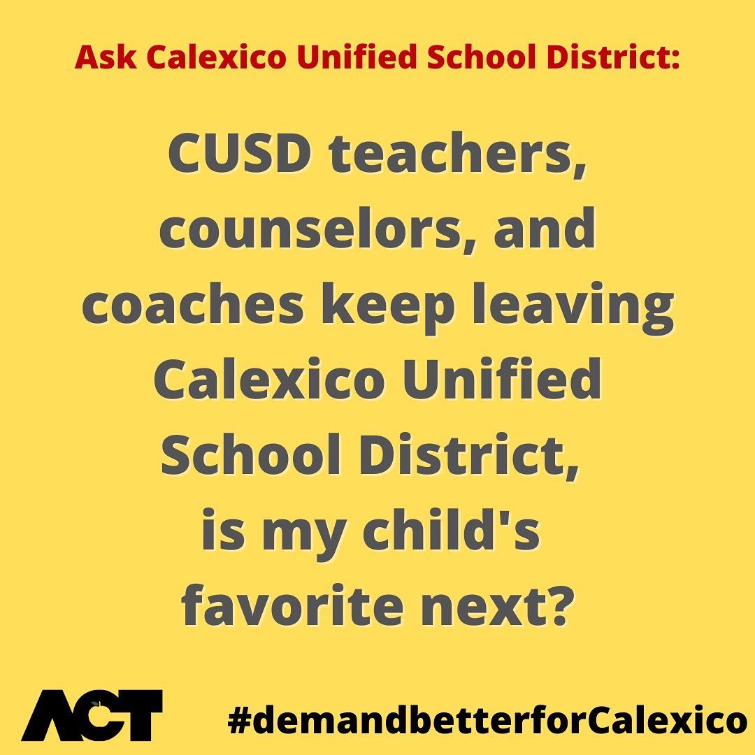 CalexicoACT's tweet photo. Please rt  #clxact #wearecta #demandbetterforcalexico #exijalomejorparacalexico https://t.co/6xtMcMnWbO