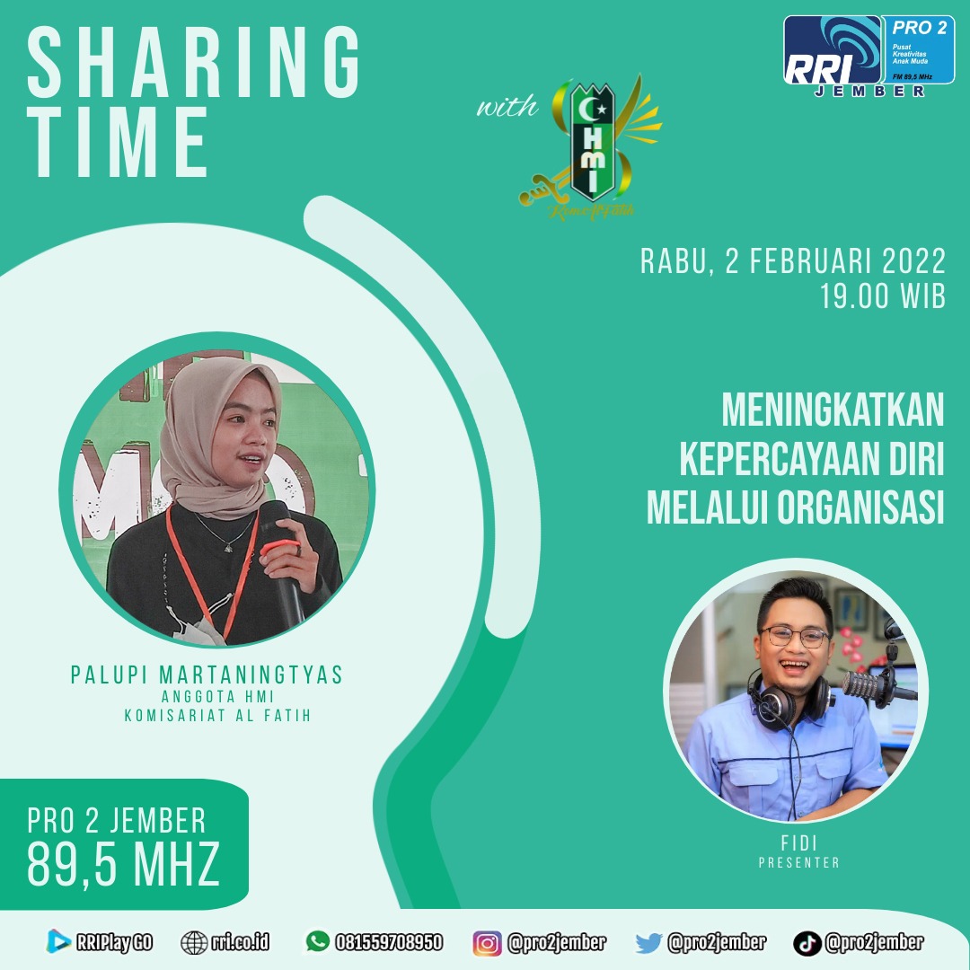 HMI Komisariat Al Fatih kembali temani malam hari kamu dalam Sharing Time di malam hari ini. Jangan sampe ketinggalan yaa, nanti malam di jam 7!