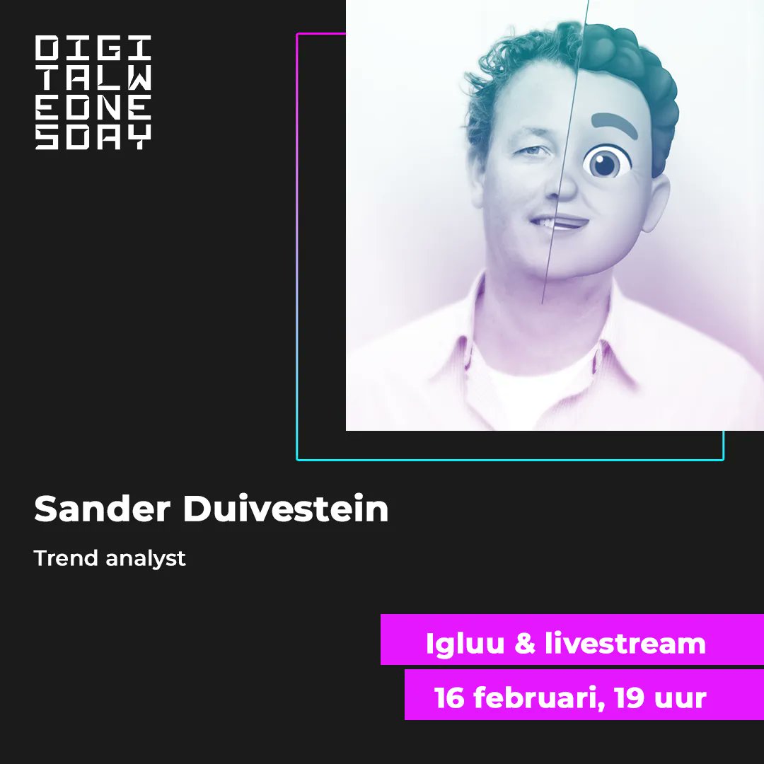 Roblox, Fortnite, Cryptopunks, Dogecoin, Tiktok: allemaal begrippen waar <a href="/duivestein/">Sander Duivestein - Author Real Fake / Echt Nep</a> zijn hand niet voor omdraait. Tijdens Digital Wednesday praat hij over de impact van de huidige internetcultuur op mensen, bedrijven en onze maatschappij. Aanmelden via buff.ly/3AGsgyP