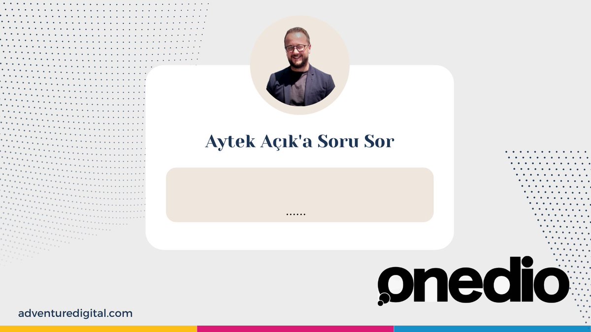 Aytek Açık sosyal medyadan gelen soruları yanıtlıyor!🚀
İster Onedio ile ilgili ister sektörel sormak istediğin her şeyi Instagram hesabımızdan bize iletebilirsin!
instagram.com/p/CZcT4WcAHns/
#onedio