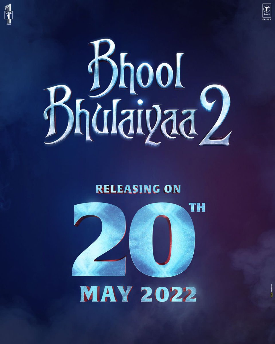 #BhoolBhulaiyaa2 now to release on 20th MAY 2022 in cinemas.
Starring @TheAaryanKartik @advani_kiara and #Tabu. the film has been directed by @BazmeeAnees. written by @farhad_samji and #AakashKaushik.