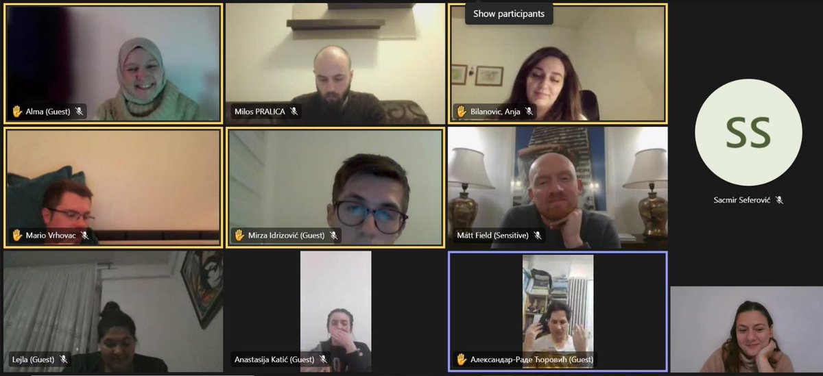 Another great conversation with our youth advisers, from across 🇧🇦. Clear messages for our 🇬🇧 visitors. Yet more evidence that young people are not apathetic but frustrated, and need to be listened to.