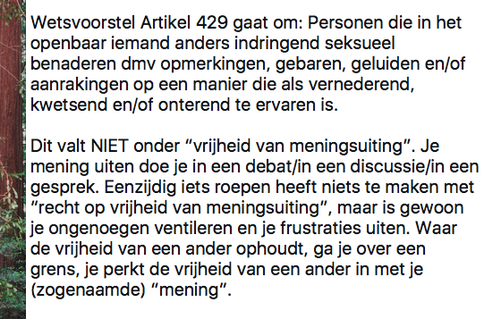 Perfect verwoord betoog van Jessica van der Pluijm van <a href="/straatintimidat/">Stop Straatintimidatie</a> in <a href="/spraakmakersop1/">Spraakmakers | KRO-NCRV</a>. 

Luister via link hieronder van 6:14 – 10:54: content.omroep.nl/arla/p/npo/vis…

#straatintimidatie #seksueeloverschrijdendgedrag #MeToo