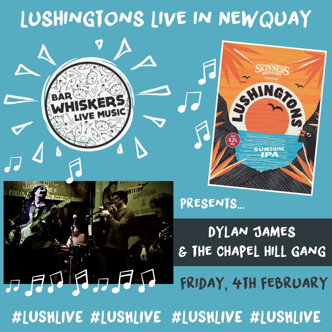 Skinnersbrewery's tweet photo. Our #LushLive sponsorship with our friends at Whiskers in Newquay continues! Here's what's coming up on Friday...
#livemusic #nightsout #newquay #lushingtons #skinnersbrewery #morethanabrewery #skinnersfirst https://t.co/6q5j7dJQ0C