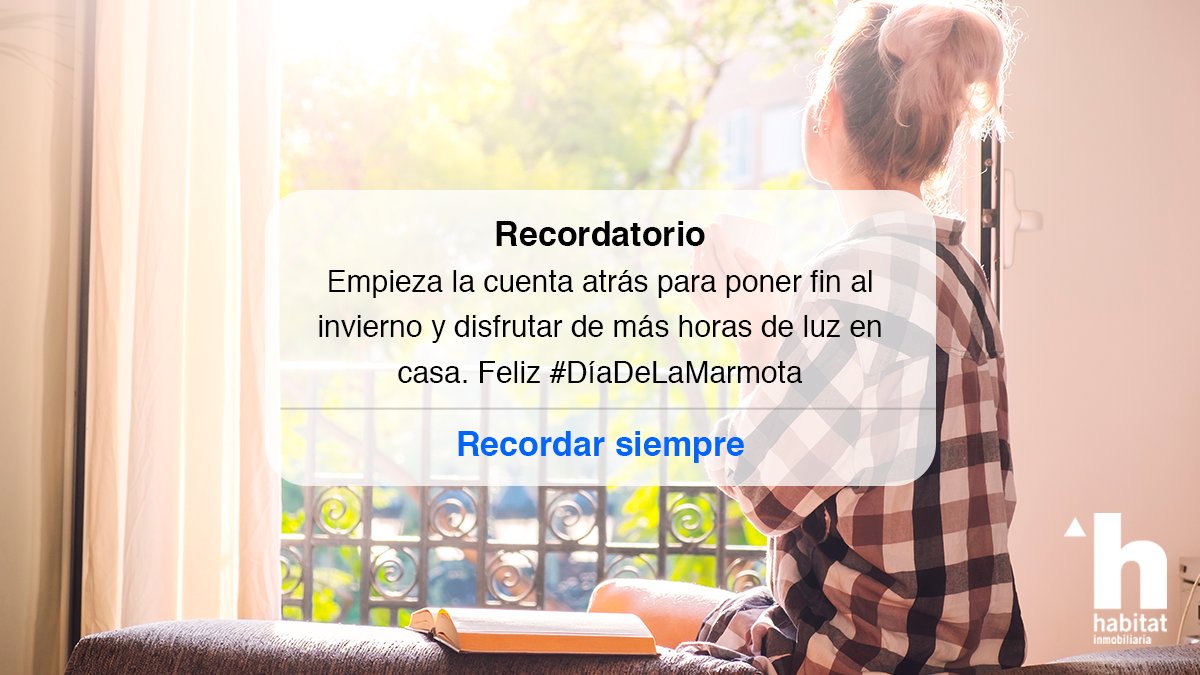 Habitat_Inmo's tweet photo. ¡Feliz #DíaDeLaMarmota! ¿Sabías qué hoy se celebra esta tradición norteamericana para predecir cuándo terminará el invierno? 😱 #HabitatInmobiliaria https://t.co/Vj3HMLcIlL