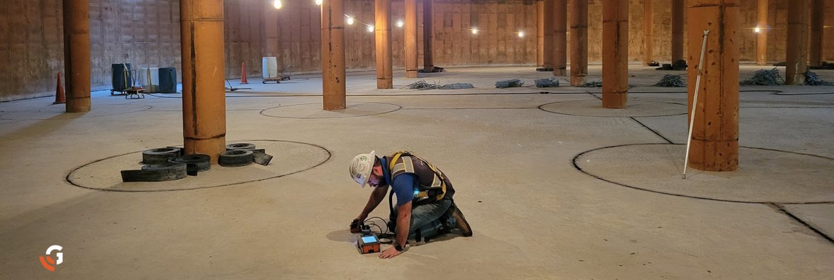 Using the StructureScan Mini XT with Palm XT antenna to locate buried rebar and post-tensioned cables at a water reservoir. 

#GSSI #GroundPenetratingRadar #ConcreteScanning