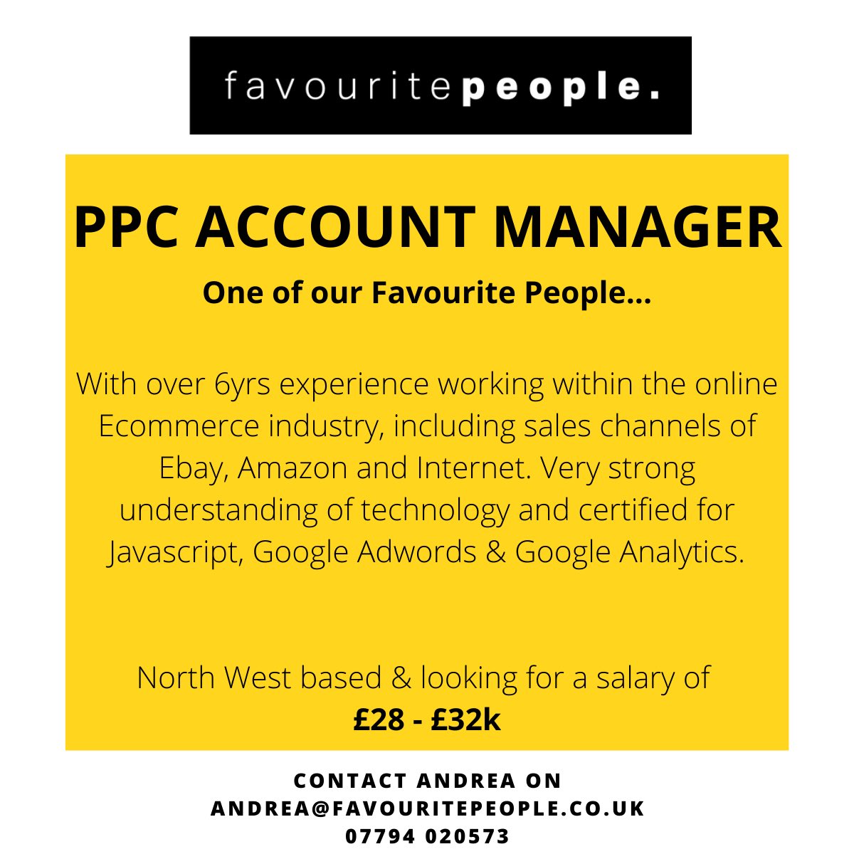 🔥Looking for a talented PPC account manager for your team? Get in touch with us today!🔥