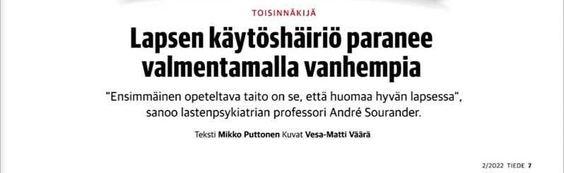 voimaperheet's tweet photo. Lapsen käytöshäiriö paranee valmentamalla vanhempia kertoo @AndreSourander @INVEST_Flagship  @tiede_lehti 2/22 Digitaalinen vanhempainohjaus tehoaa käytöshäiriöön, kun siihen yhdistetään koulutetun perhevalmentajan puhelintuki. Lue koko juttu:https://t.co/xQRh1uOaHf (maksumuuri) https://t.co/tvOQvmr9Mt